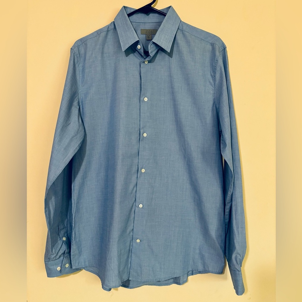 COS Button down longsleeve Men's Blue Dress Shirt